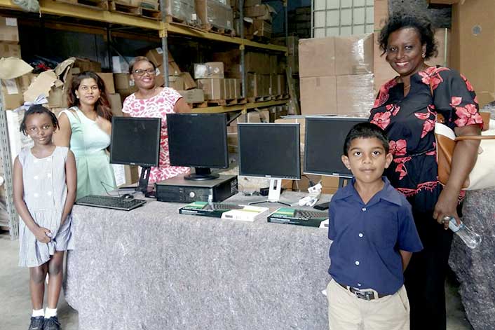 People from Saint Lucia receiving computers